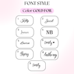 Makeup bag personalization options fonts and name styles preview