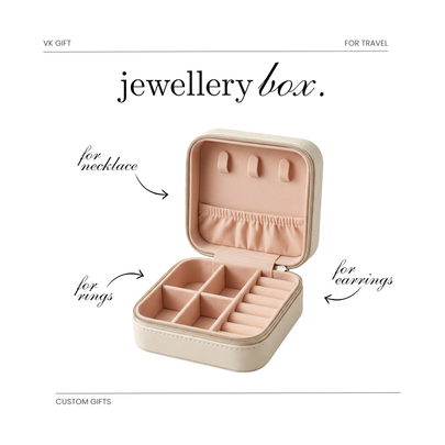 Personalized Birth Flower Jewelry Box | Custom Travel Jewelry Case Gift