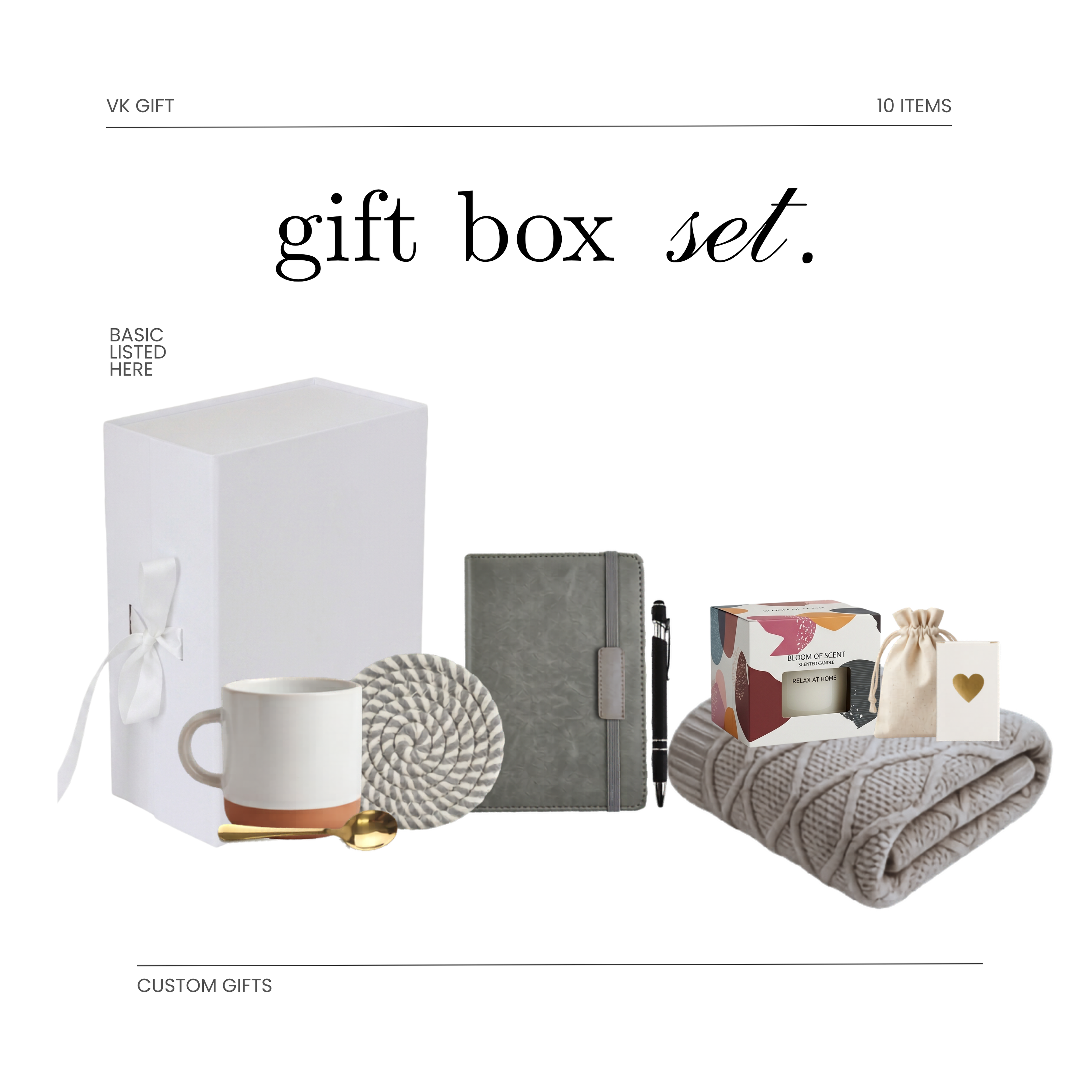 Comfort & Creativity Gift Set – 9-Piece Bundle with Optional Cozy Blanket