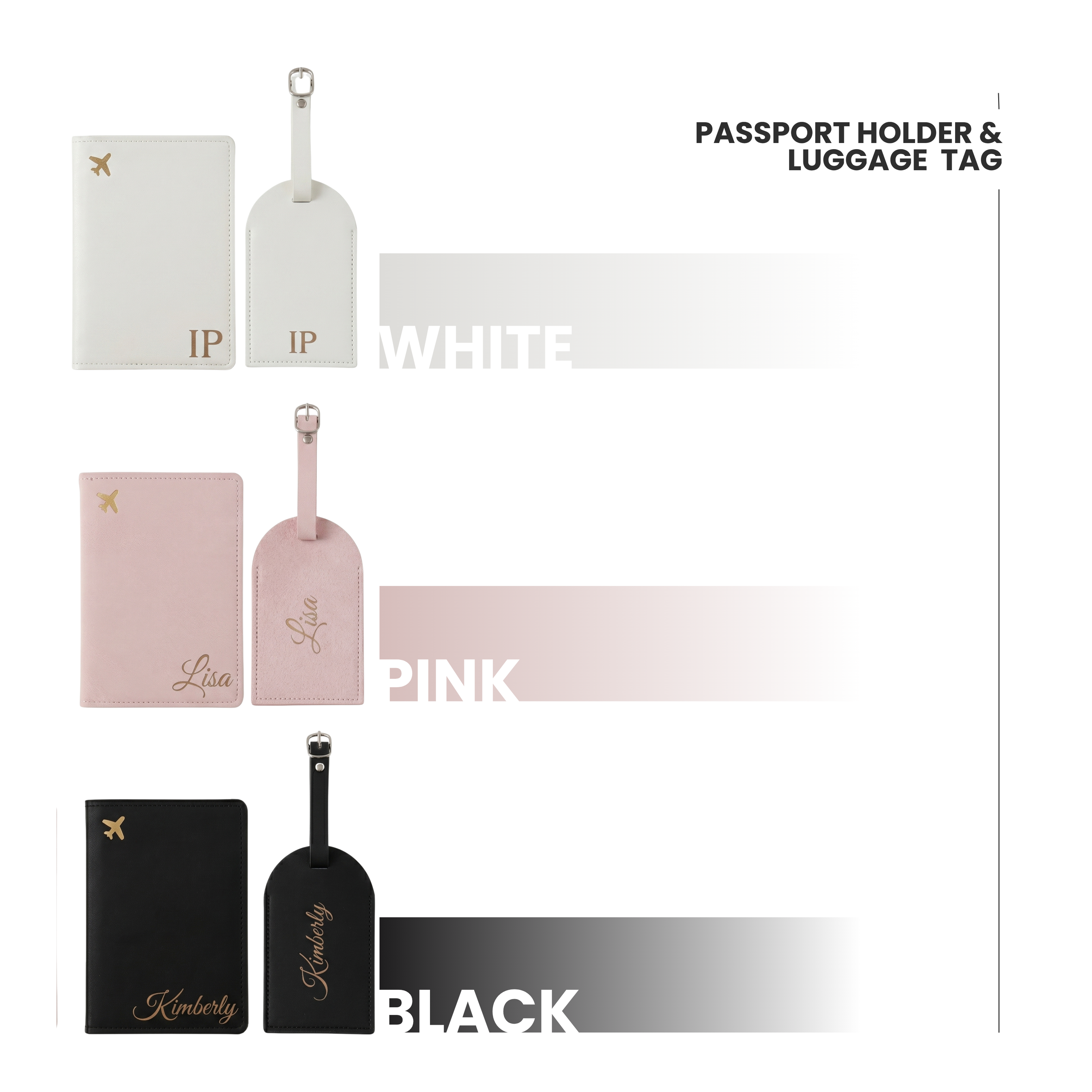 Custom Faux Leather Travel Set – Personalized Luggage Cover & Tag for Stylish Travelers