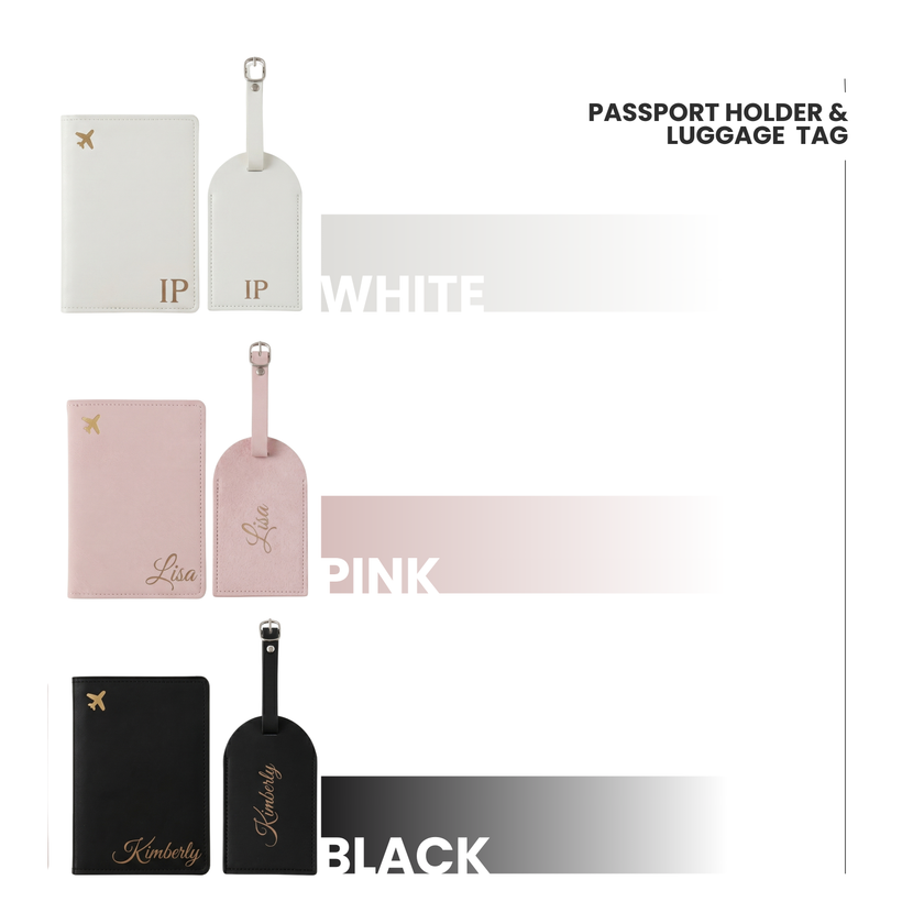 Custom Faux Leather Travel Set – Personalized Luggage Cover & Tag for Stylish Travelers