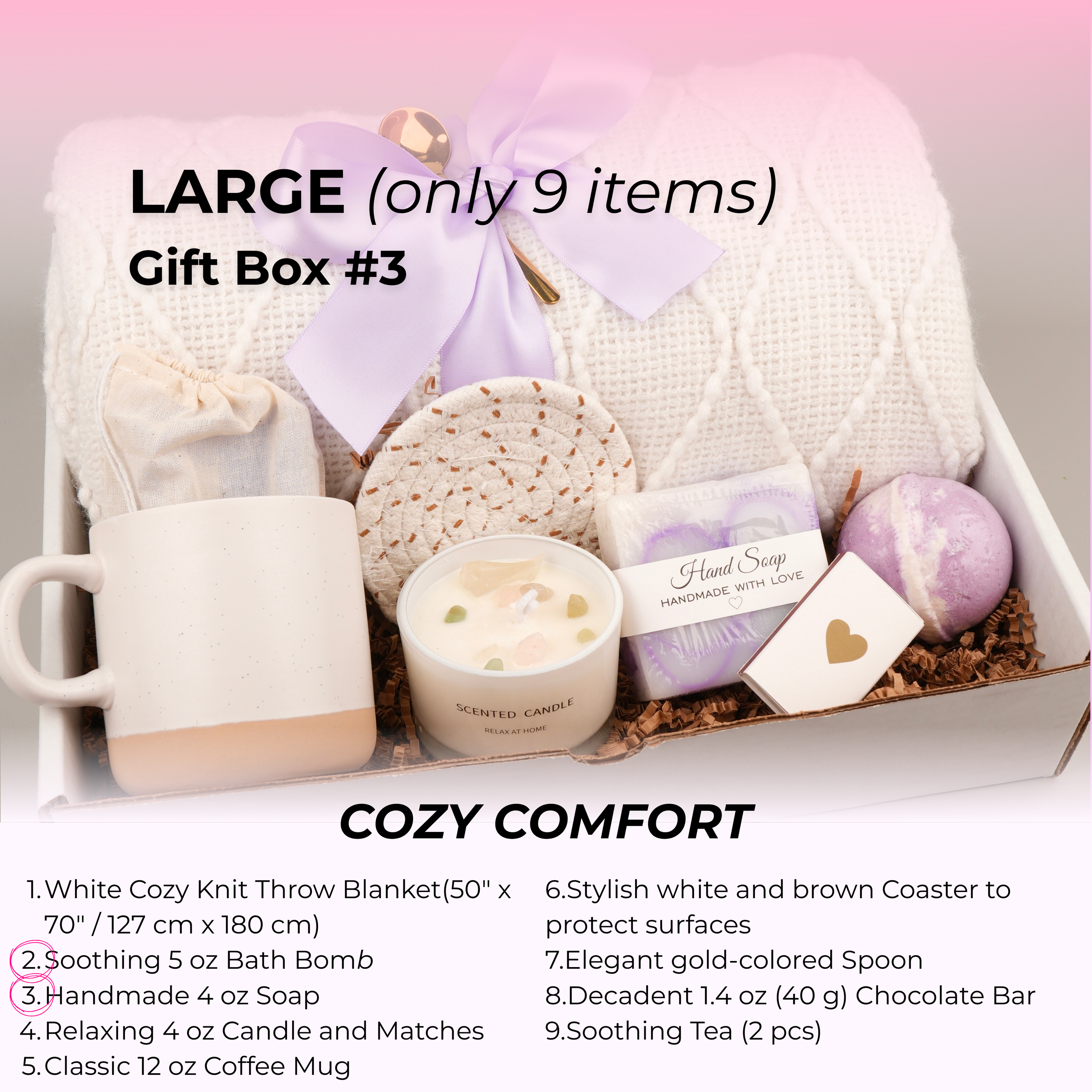 Gift box with blanket styled for cozy home self care routine