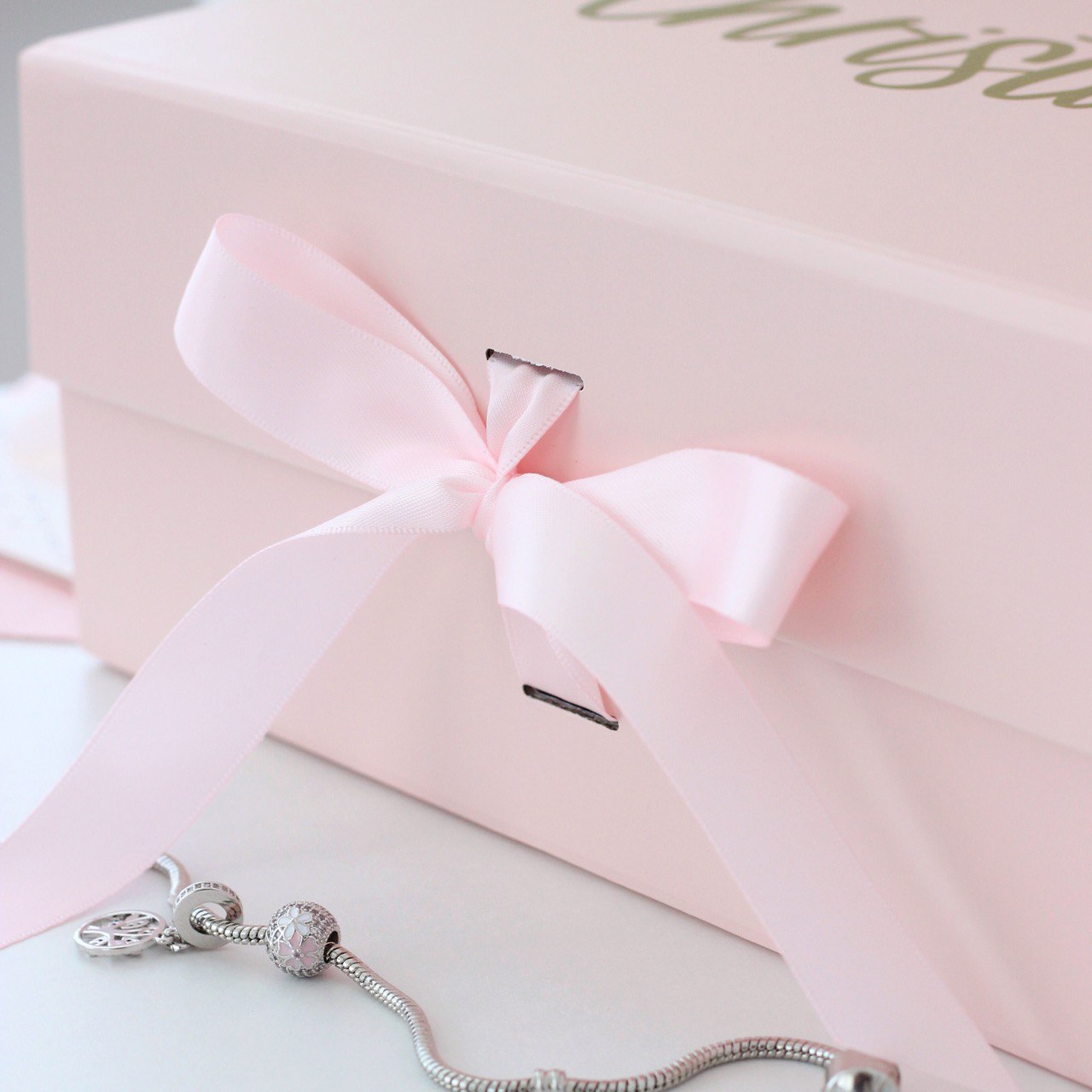 Large Personalized Magnetic Gift Box with Ribbon | Luxury Keepsake Box