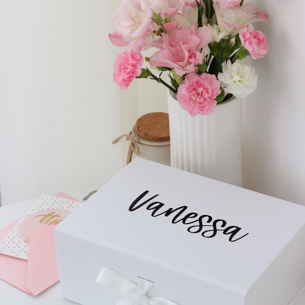 Large Personalized Magnetic Gift Box with Ribbon | Luxury Keepsake Box