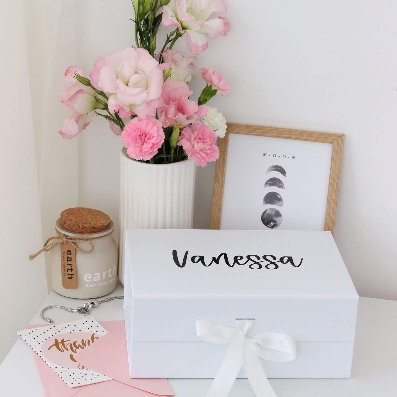 Personalized White Gift Box – Custom Logo or Text Engraving