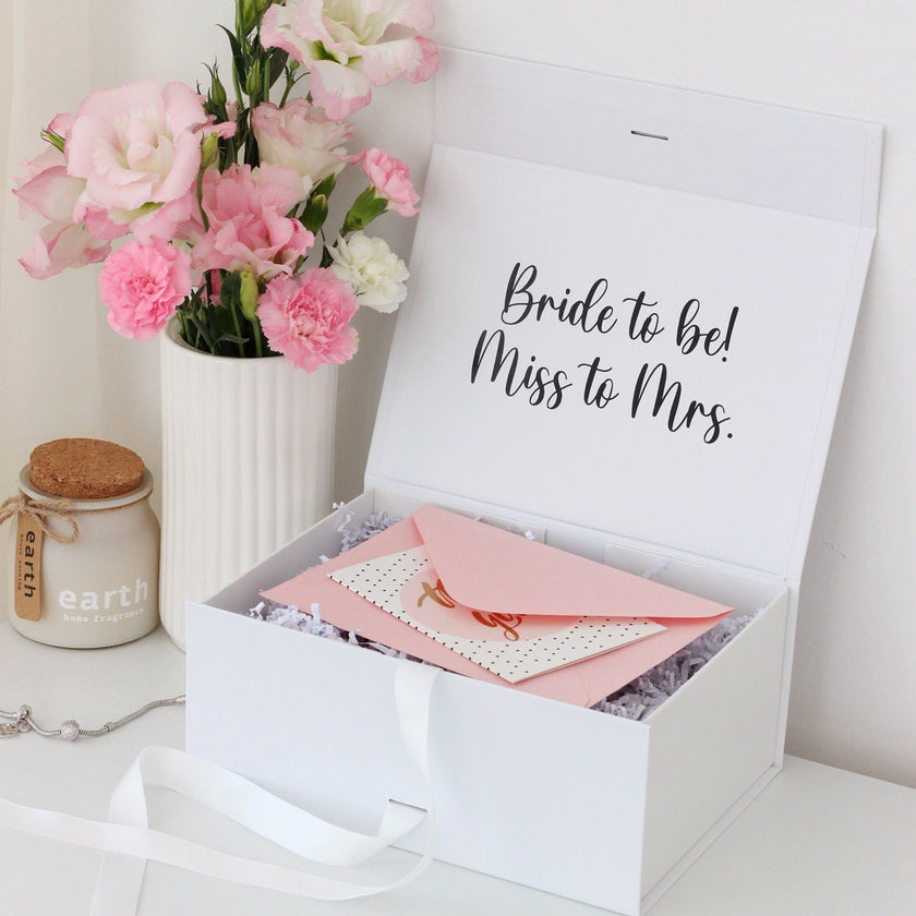 Large Personalized Magnetic Gift Box with Ribbon | Luxury Keepsake Box