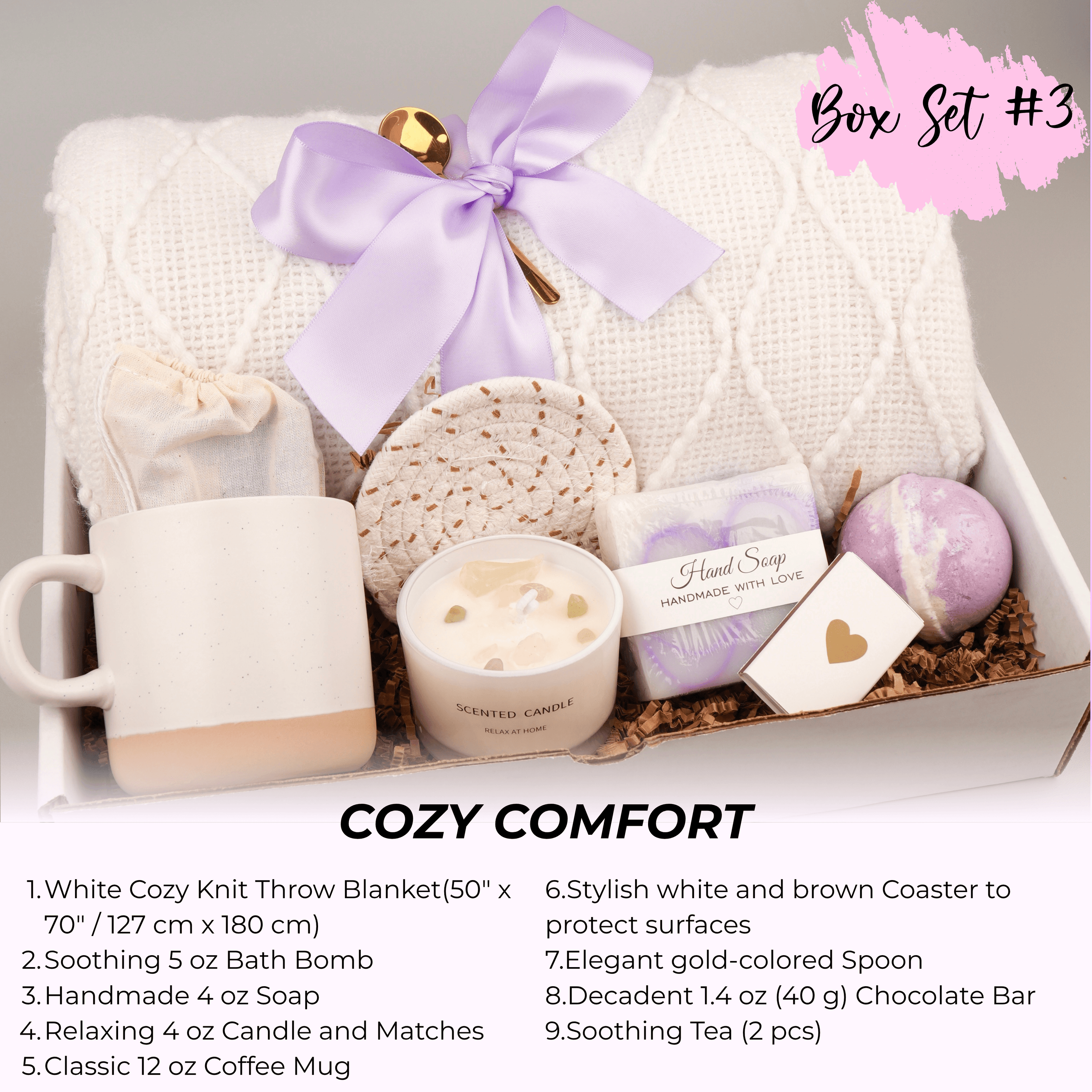 Large hygge gift box set with blanket mug and spa essentials