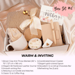 Relaxing self care gift set with blanket and cozy essentials