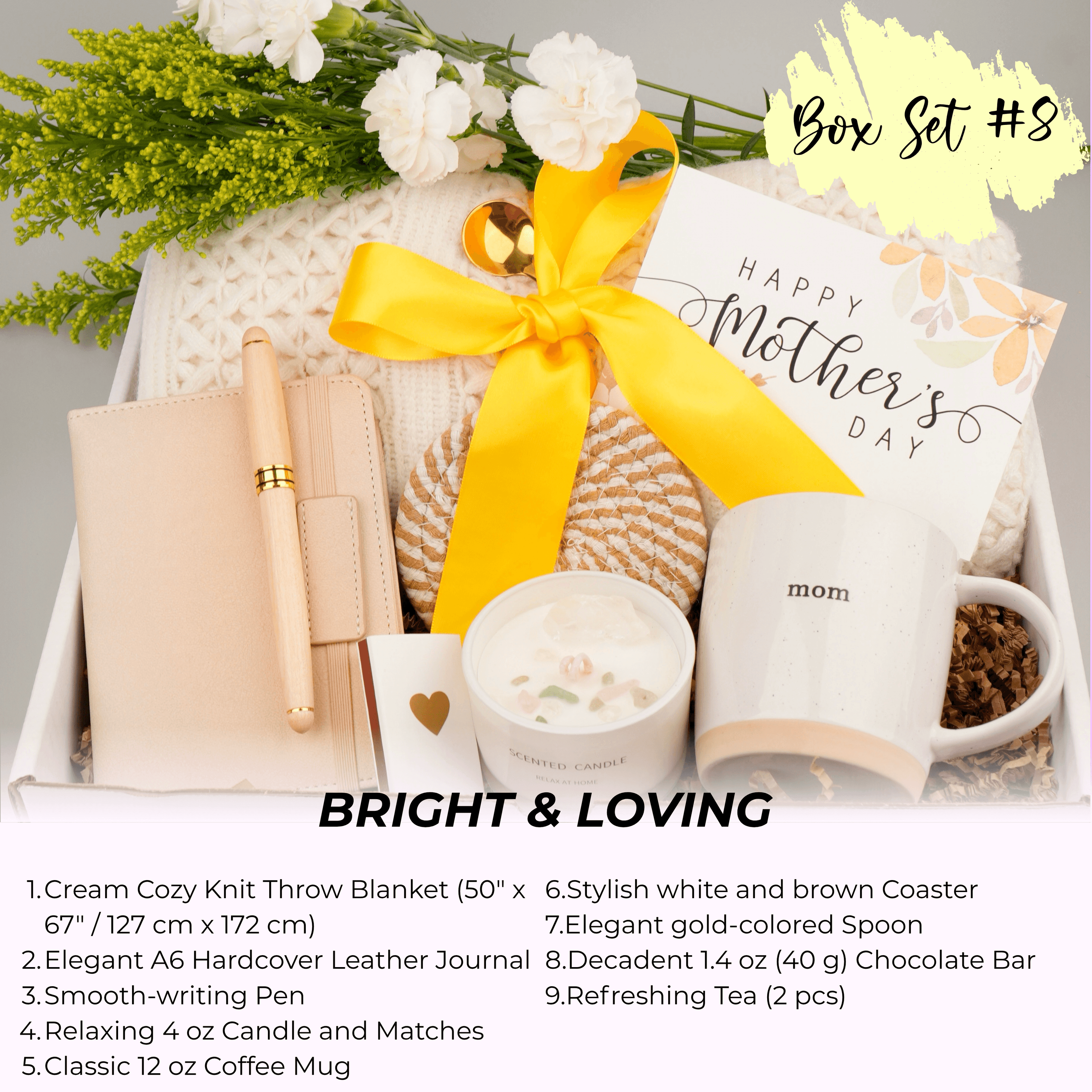 Self care package with blanket candle and cozy relaxation items