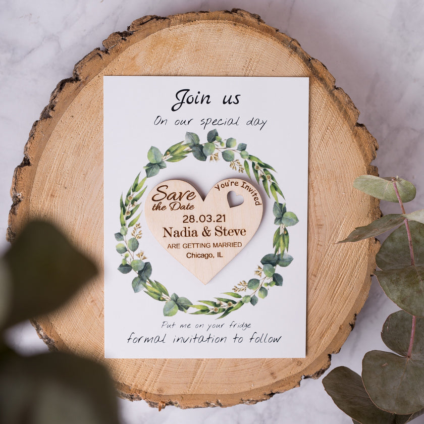 Save the date with heart Engraved