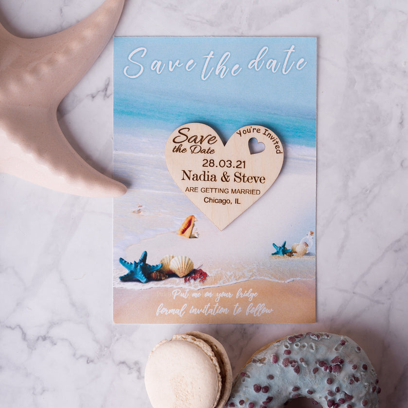 Save the date with heart Engraved