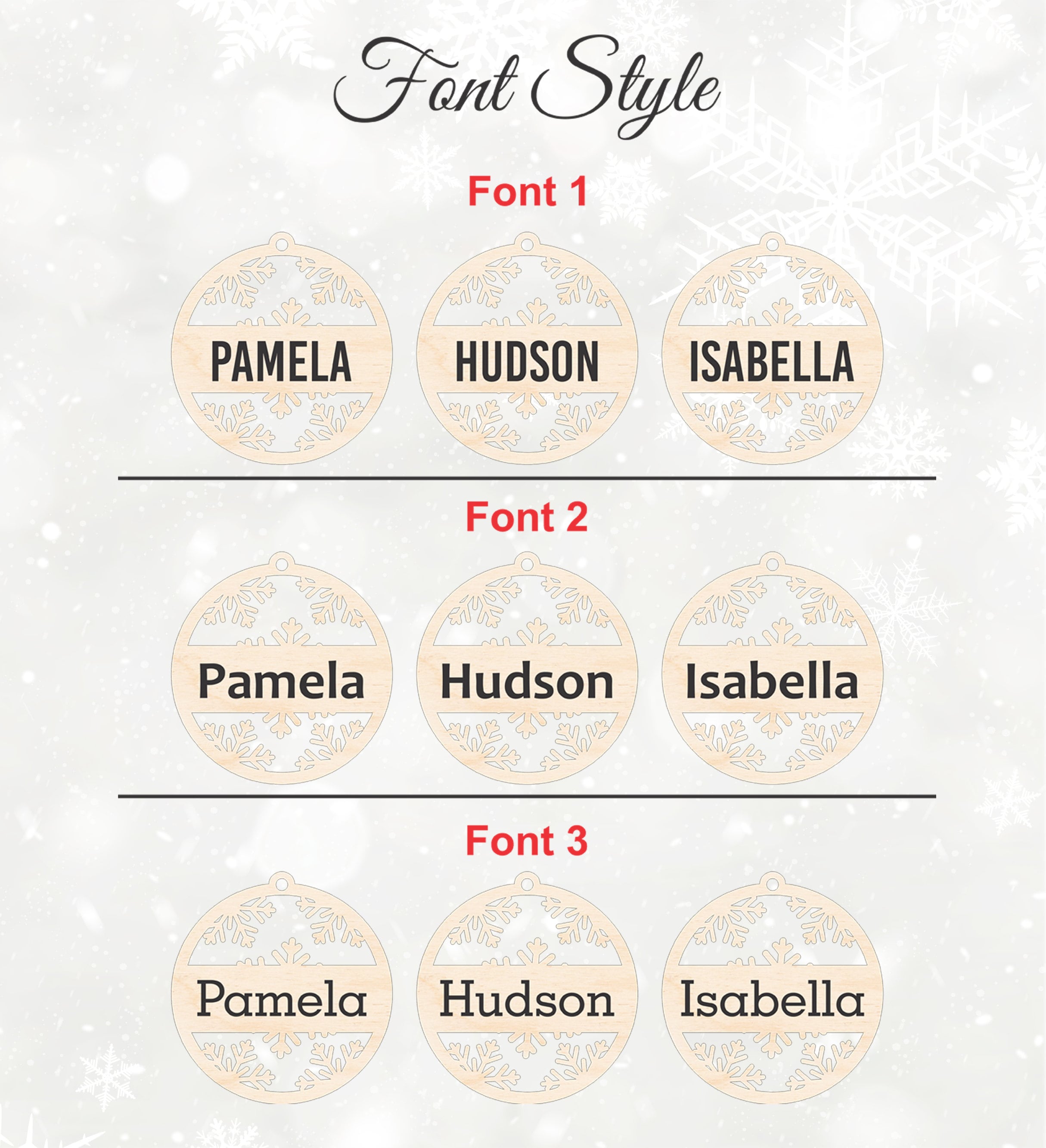 Personalized name ornament printed