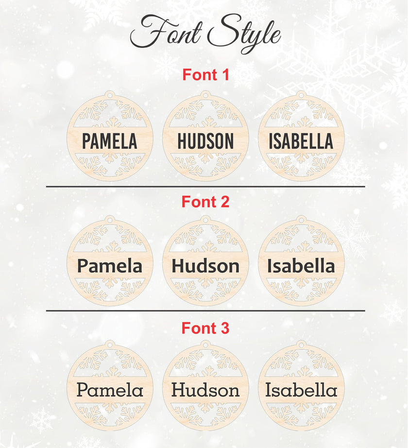 Personalized name ornament printed