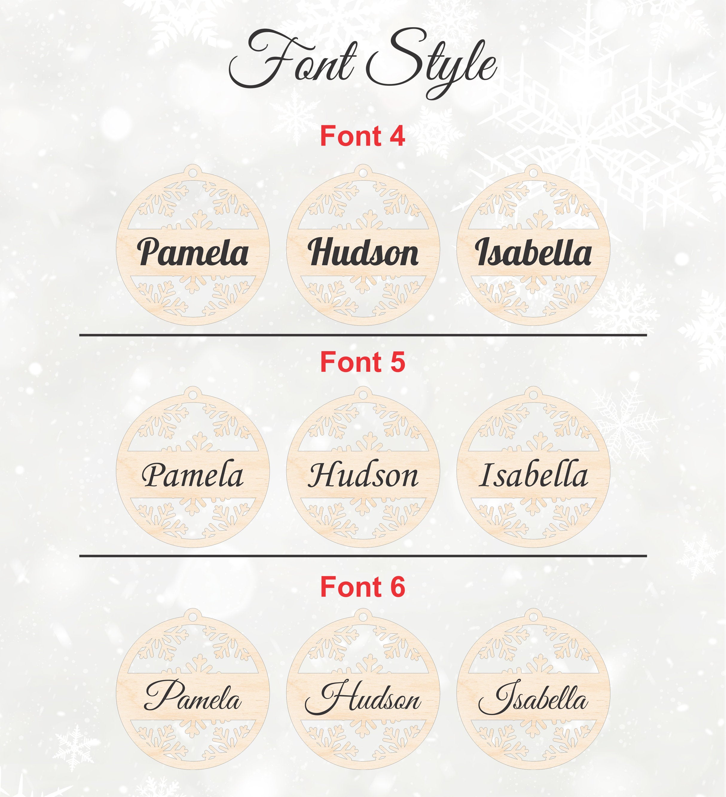 Personalized name ornament printed
