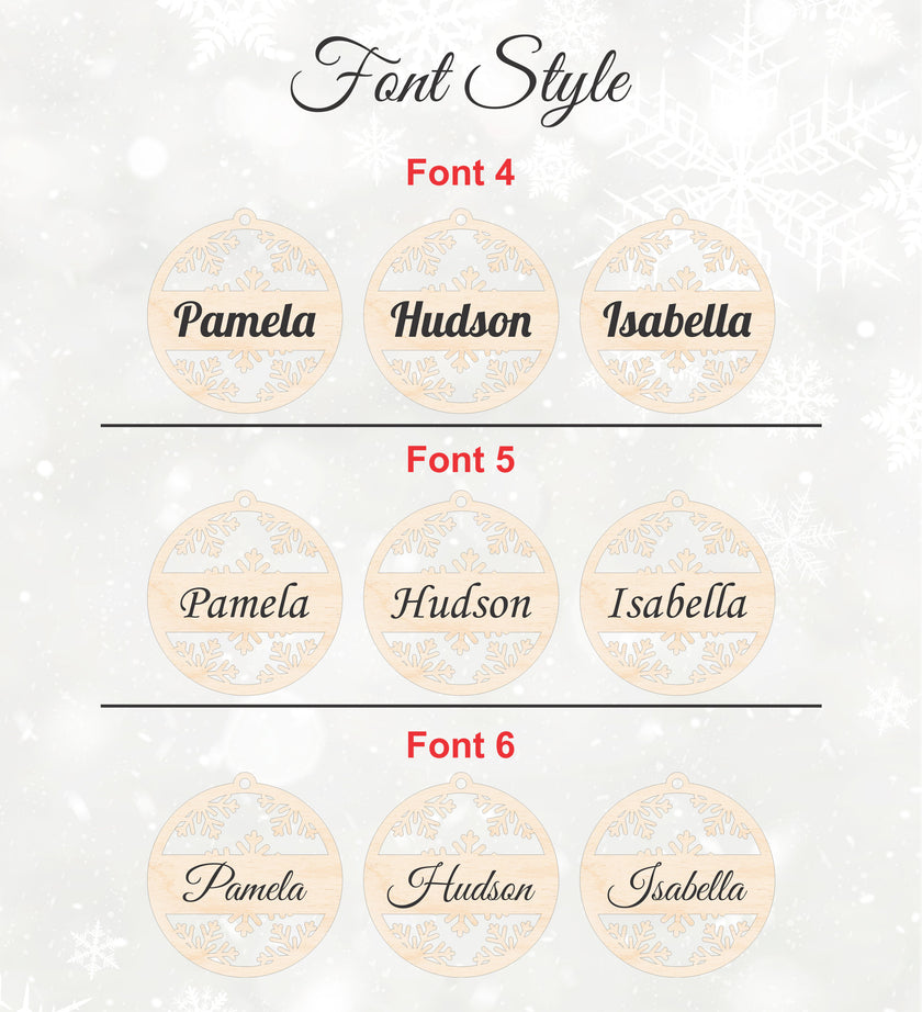 Personalized name ornament printed